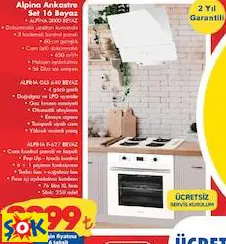ALPİNA ANKASTRE SET 16 BEYAZ